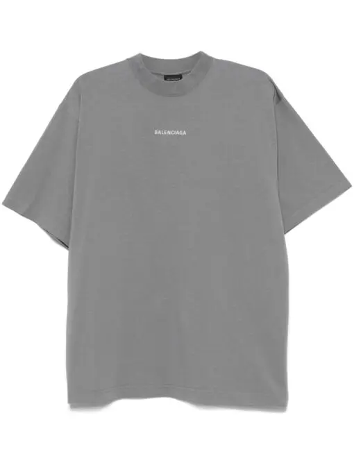 Balenciaga logo-print T-shirt dark grey