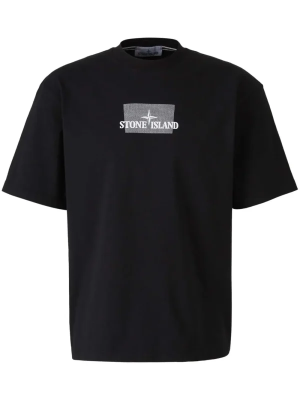 Stone Island printed cotton T-shirt black