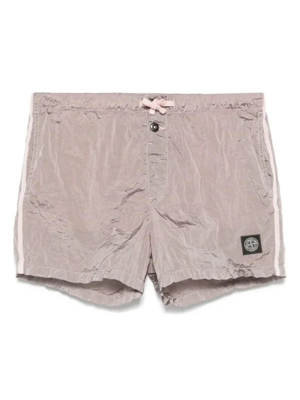 Stone Island Swim shorts with wrinkled look Light pink