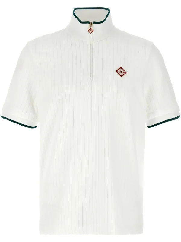 Casablanca Ribbed Velvet T-shirt White