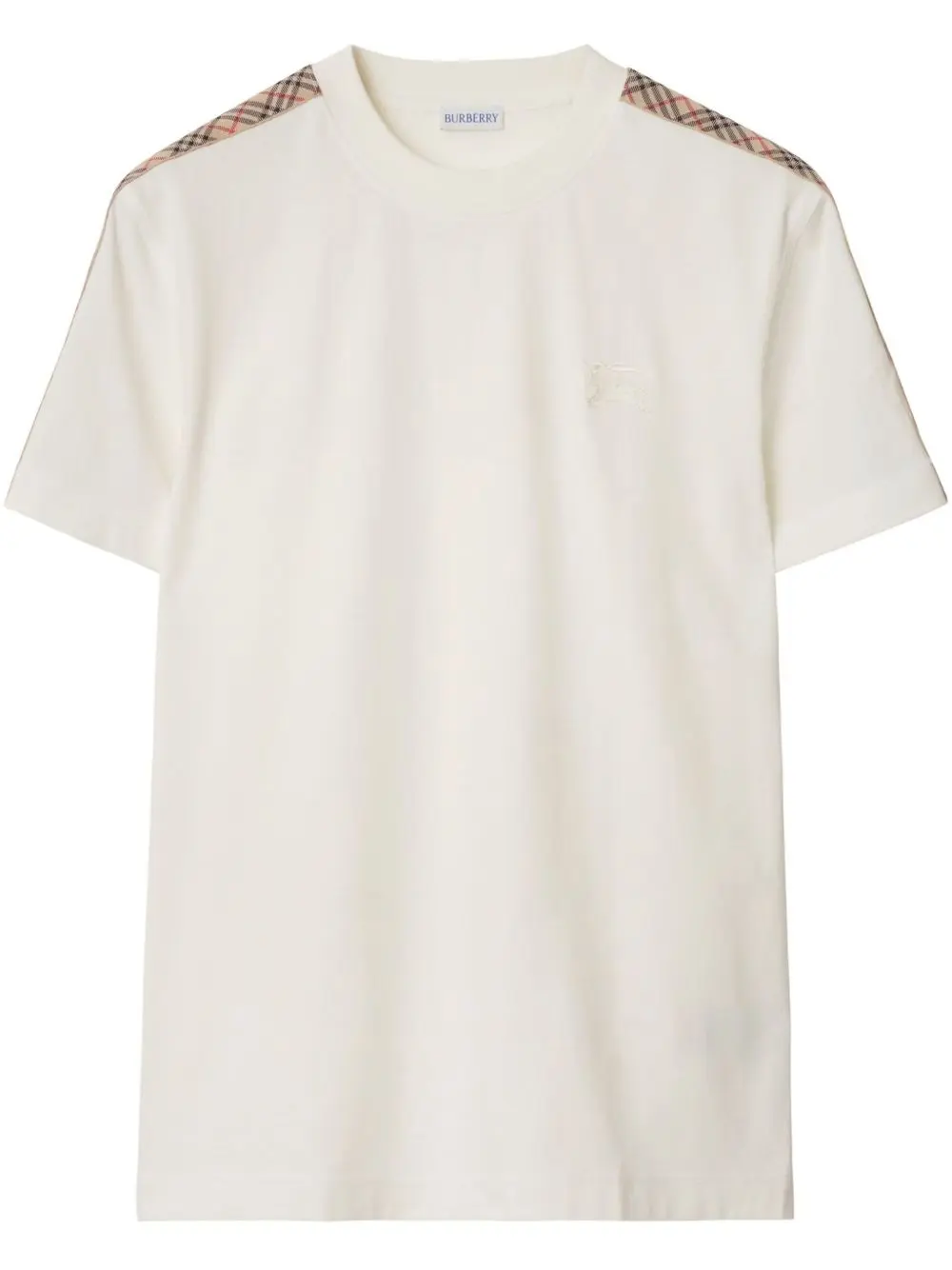 Burberry checkered-trim cotton T-shirt white