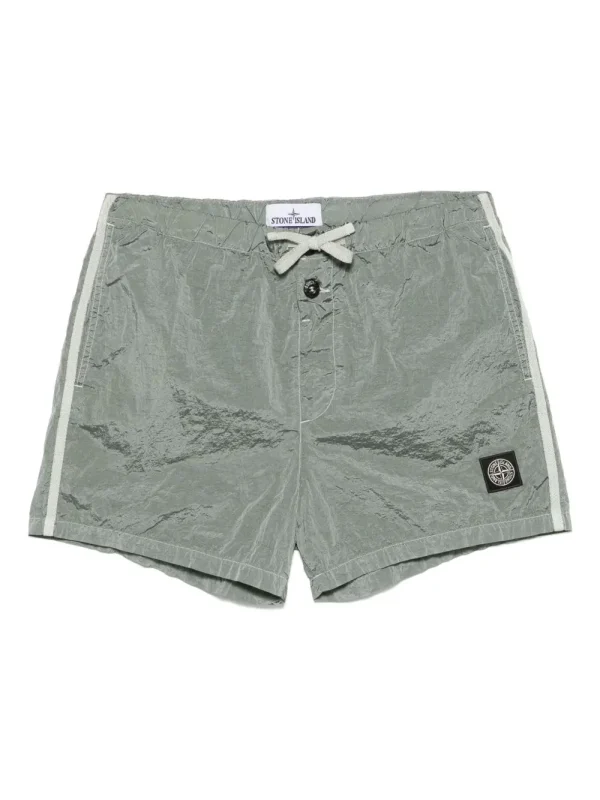 Stone Island Swim shorts with wrinkled look Sage green