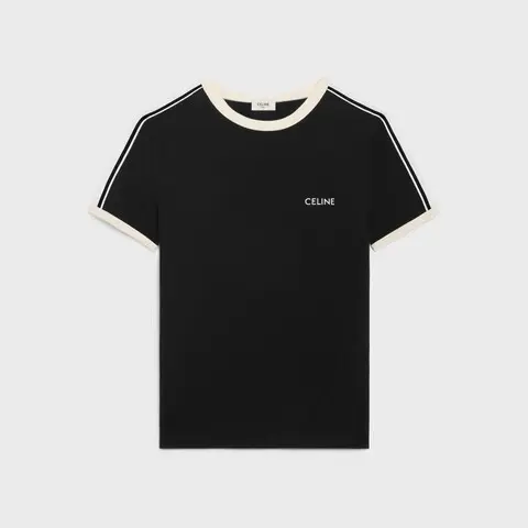 Celine Regular T-Shirt In Cotton Jersey Black