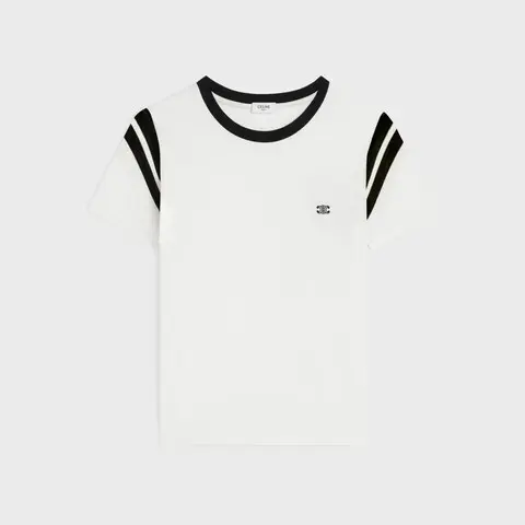 Celine Triomphe Regular T-Shirt In Cotton Jersey White