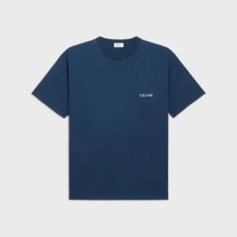 celine loose t-shirt in cotton jersey blue