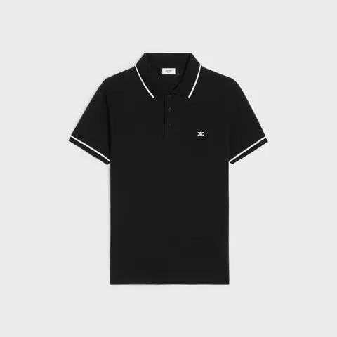 celine classic polo shirt in cotton piqué black