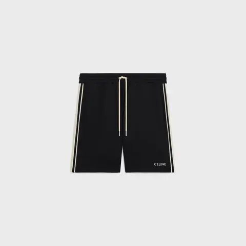 Celine Tracksuit Shorts In Double Face Jersey Black
