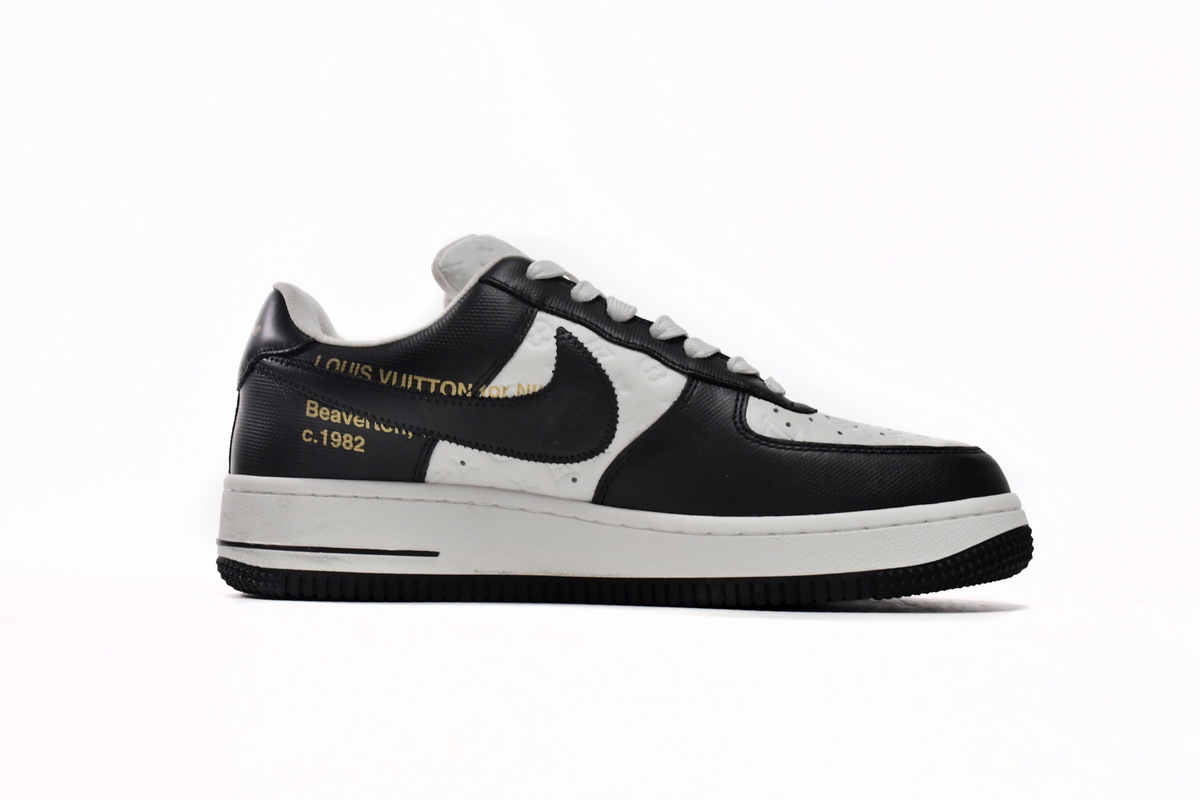 Louis Vuitton x Nike Air Force 1 Black White - Imagen 4