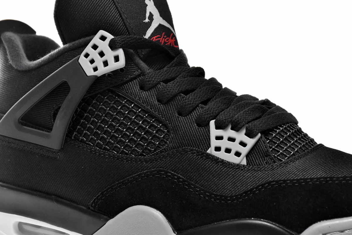 Air Jordan 4- Retro Black Canvas - Imagen 2