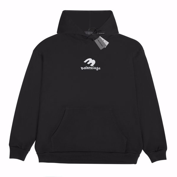 Balenciaga Small Logo Hoodie Black