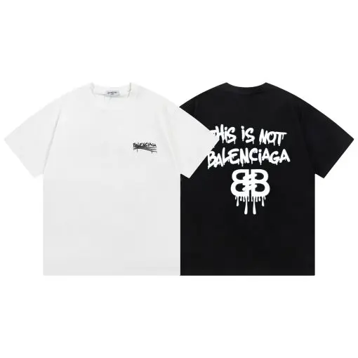 Balenciaga Hand-Drawn BB Icon T-Shirt Medium Fit White Black