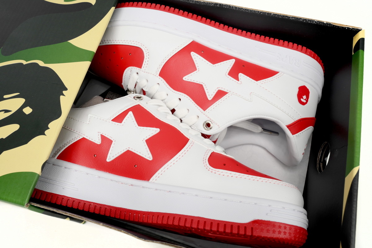 Bape STA Low Red And White - Imagen 2