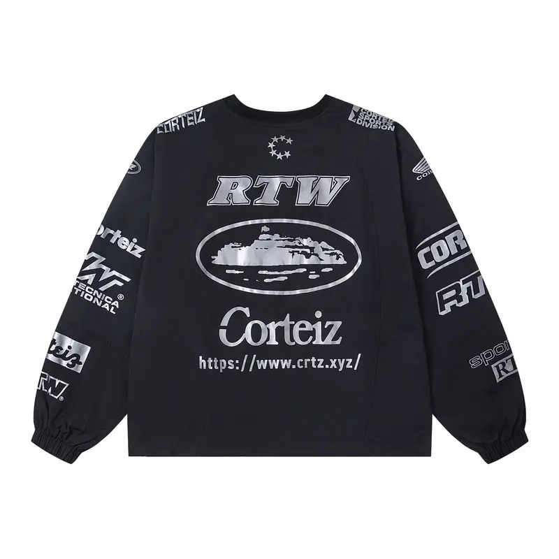 Corteiz Alcatraz Waterproof Windbreaker Crew Neck Black - Imagen 2