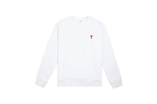 Ami Paris De Coeur Long Sleeved Sweatshirt White