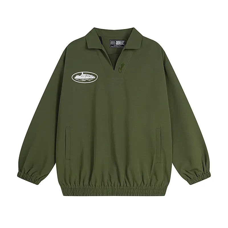 Corteiz Guerillaz Drilltop Tonal Jacket Olive