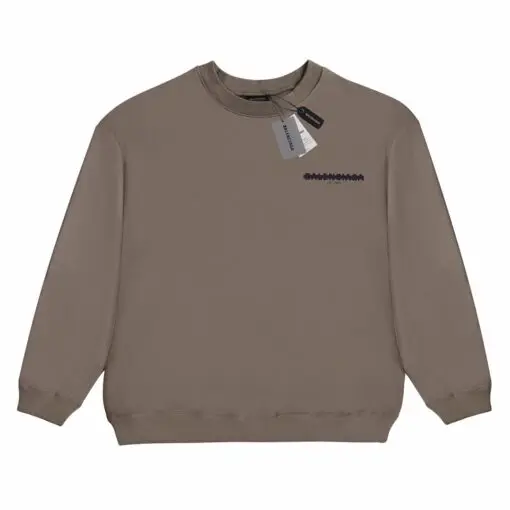 Balenciaga Tiny Over Line Logo Sweater Brown
