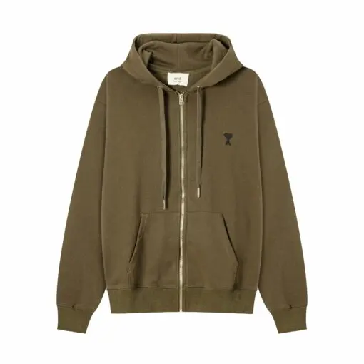Ami Paris De Coeur Hoodie Brown