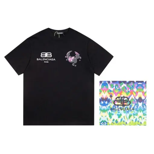 Balenciaga short sleeves universal day T-Shirt black