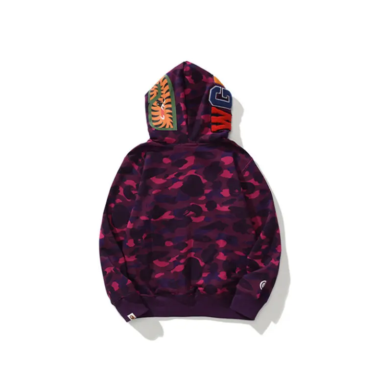 BAPE Shark Hooded Hoodie Purple - Imagen 2