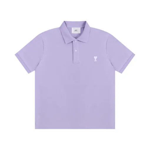 Ami Paris Polo T-Shirt Lavender