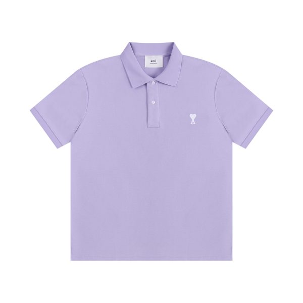 Ami Paris Polo T-Shirt Navy Blue