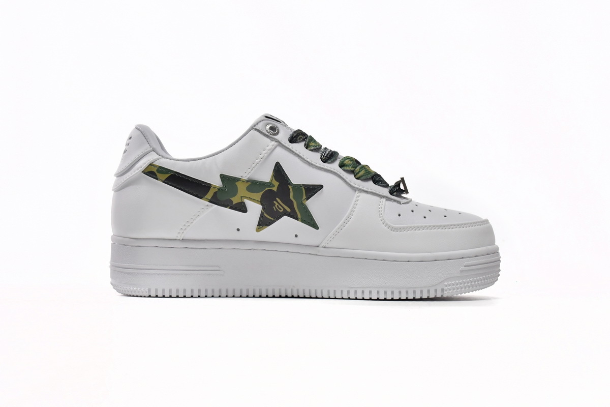 Bape STA Low White Green Camouflage - Imagen 4