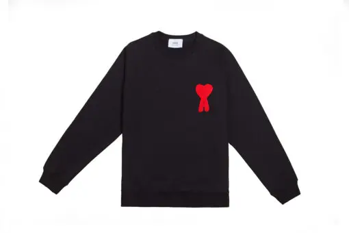 Ami Paris De Coeur Patch Sweatshirt Black