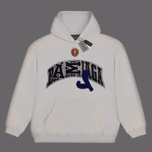 Balenciaga Triangle Logo Hoodie White