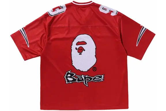 BAPE Football Relaxed Fit T-Shirt Red - Imagen 2