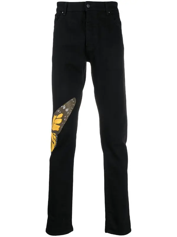 Palm Angels Butterfly Jeans Black