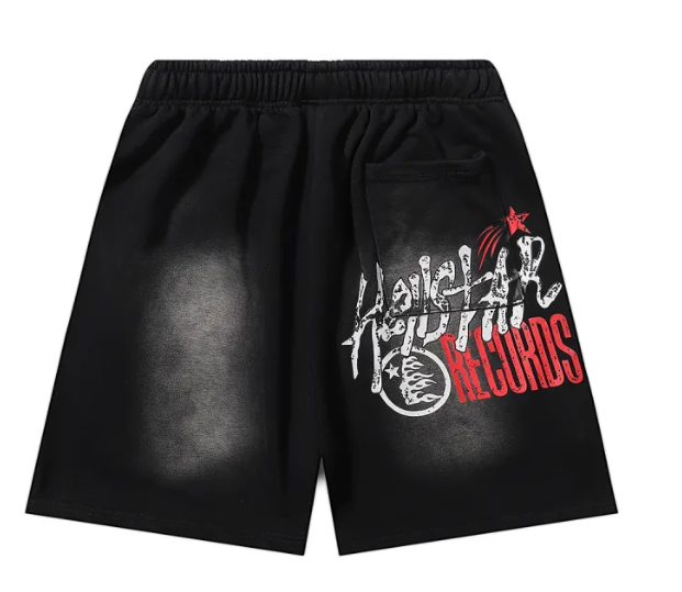 Hellstar Records Funny Smiley Face Shorts Black - Imagen 2