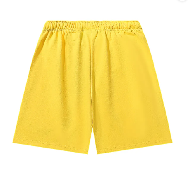 Hellstar Relaxed Elastic Waist Street Wear Cotton Terry Shorts Yellow - Imagen 2