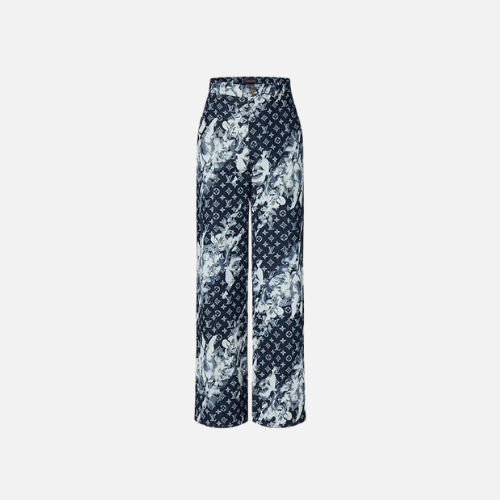 LV Monogram Printed Denim Pants