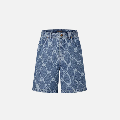 LV Monogram Printed Denim Shorts