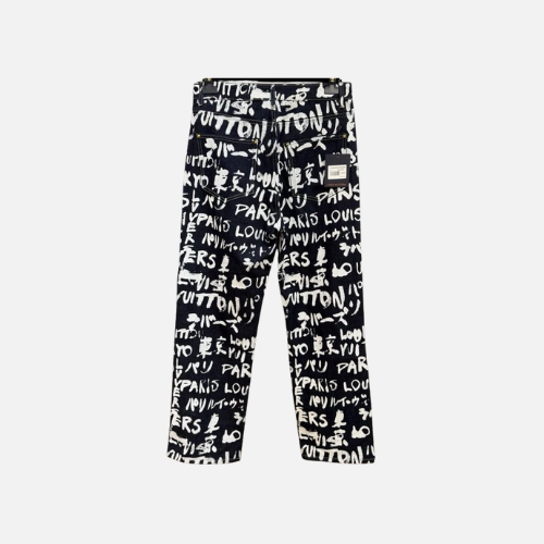 LV NIGO FW25 All-Over Print Jeans Black White