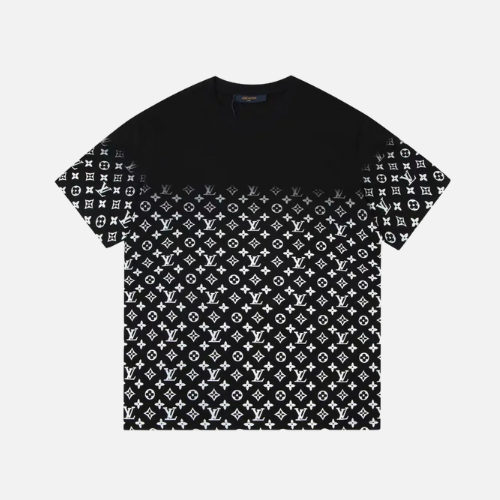Louis Vuitton Monogram Gradient Cotton T-Shirt Black And White