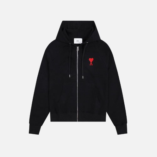 Hoodie Red Heart Black Ami