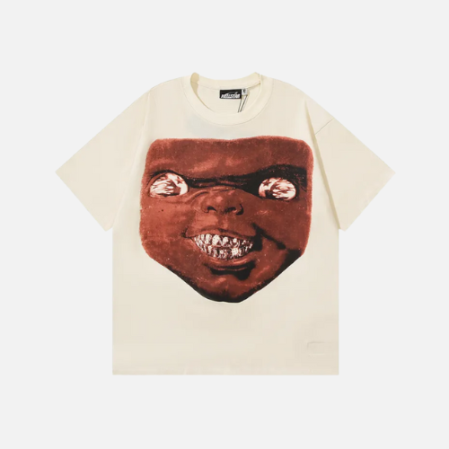 Hellstar Halloween Grill T-Shirt Apricot