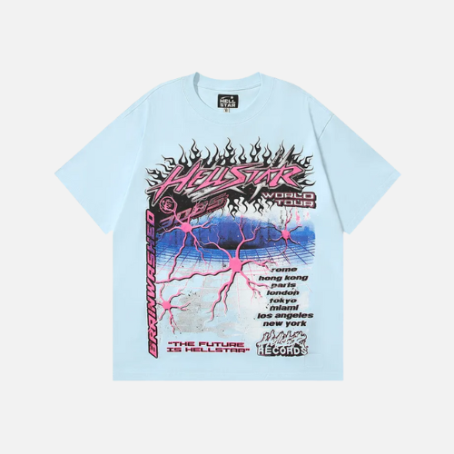 Hellstar Neuron Tour T-Shirt Light Blue