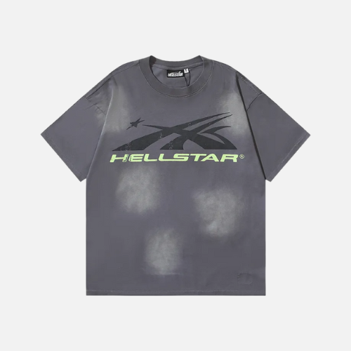 Hellstar Sport Logo Gel Grey T-shirt Green