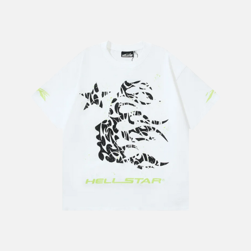 Hellstar Thorn Glitter T-Shirt White Green White