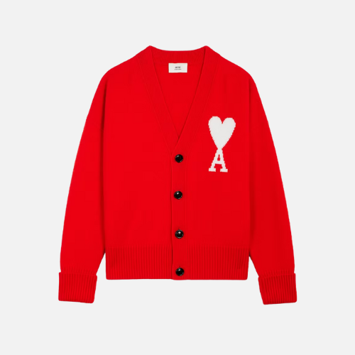 Hoodie Red With Black Buttom Ami