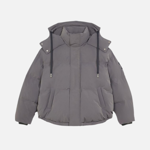 Ami Paris Ami De Coeur Patch Down Jacket Grey