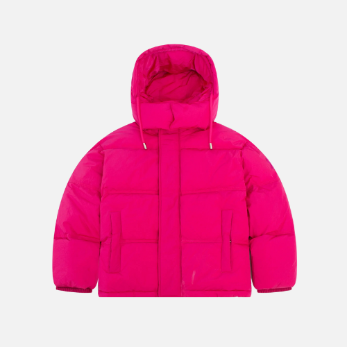 Ami Paris Ami De Coeur Patch Down Jacket Pink