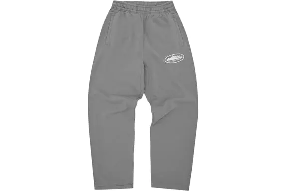 Corteiz Island Puff Print Open Hem Pant Gully Grey