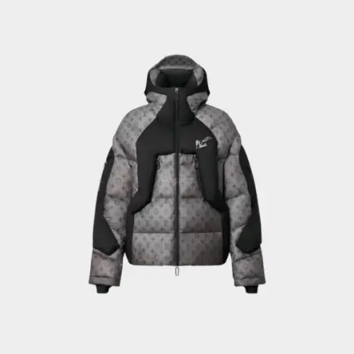 LV Monogram Down Jacket Light Taupe/Black