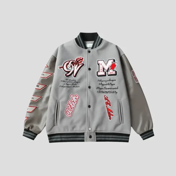 Off-White x AC Milan Varsity Jacket Grey