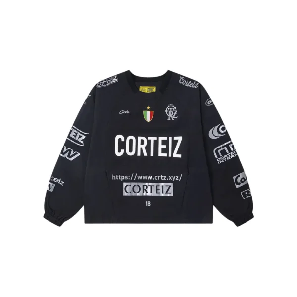 Corteiz Alcatraz Waterproof Windbreaker Crew Neck Black