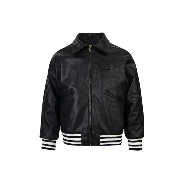 Corteiz Leather Jacket Black