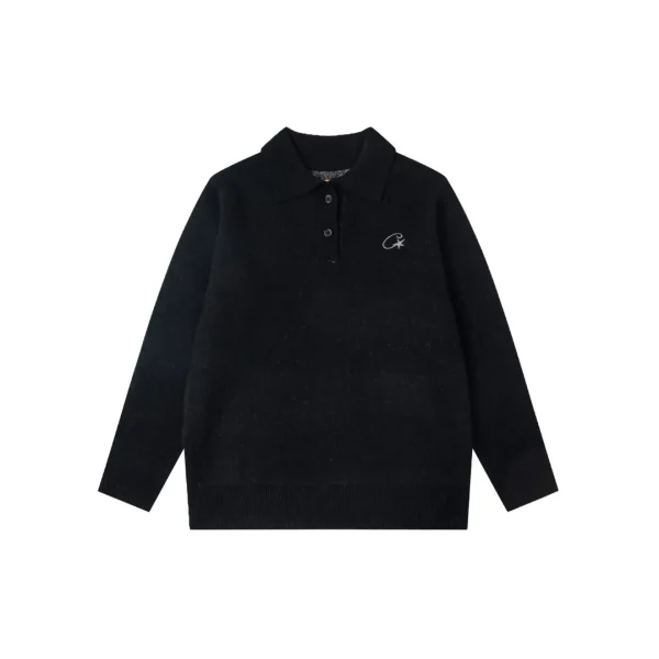 Corteiz Mohair Fuzzy Sweater Black